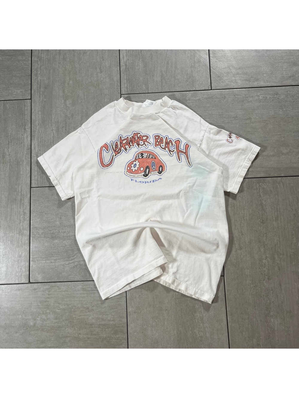 Vintage Fruit of the Loom Clearwater Beach Graphic T-Shirt Medium